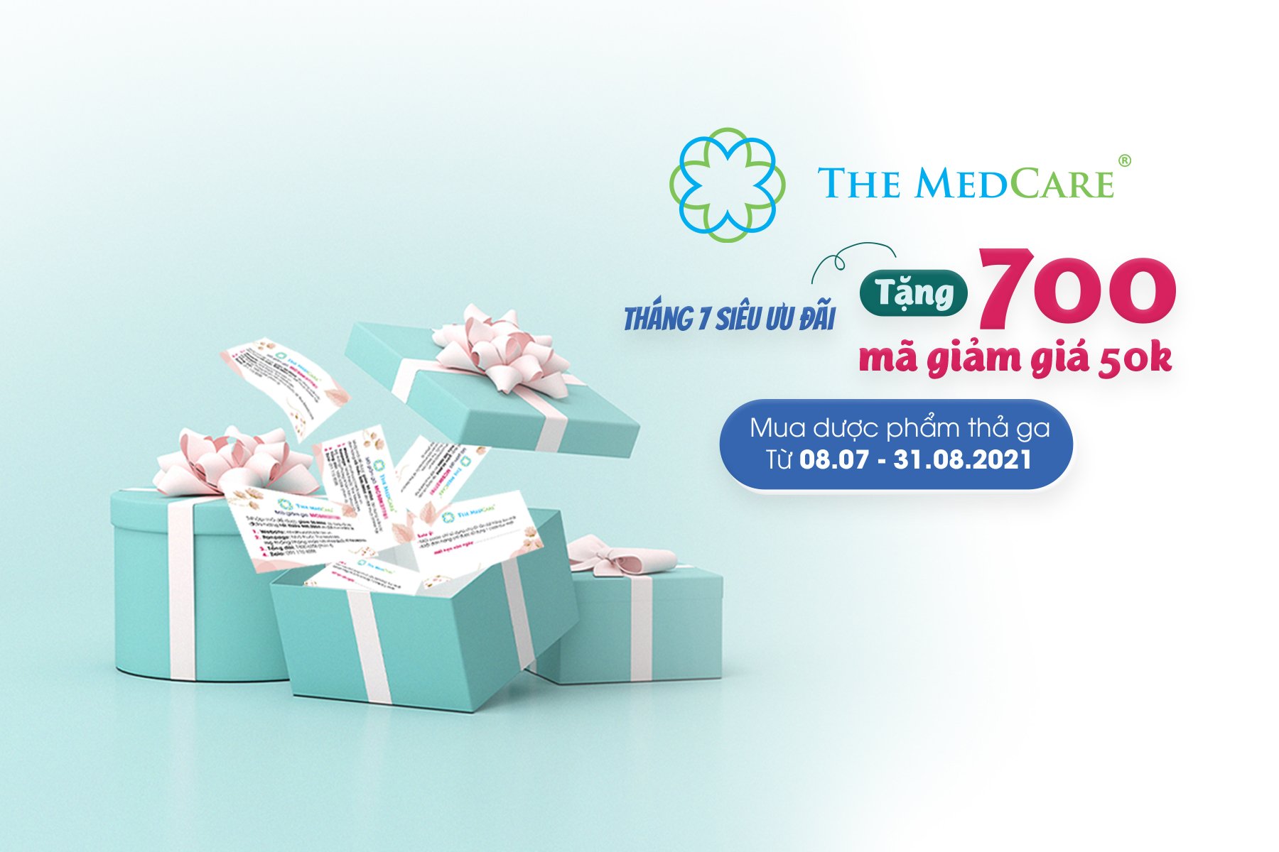 Tháng 7 ưu đãi - Tặng 700 mã giảm giá 50k, mua dược phẩm thả ga